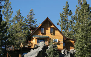 cabin with log siding